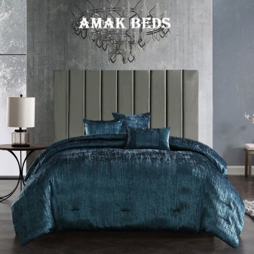 New Plush Velvet Padded Panel Headboard 20" 24" Height - 3FT 4FT 4FT6 5FT 6FT - Picture 9 of 13