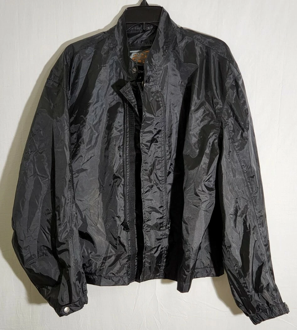 Power Trip Black Motorcycle Riding Jacket Lightweight Windbreaker