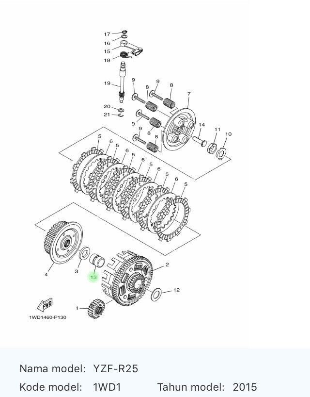 Genuine Parts Yamaha YZF R3/MT 03 Year 2015-2025 Clutch Bosh