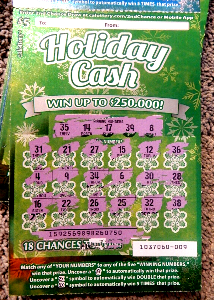 CA Lottery Scratch Off Ticket CALIFORNIA NonWinning LOT OF 119 Lotto