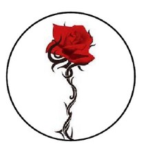 48 Rose ENVELOPE SEALS LABELS STICKERS 1.2" ROUND