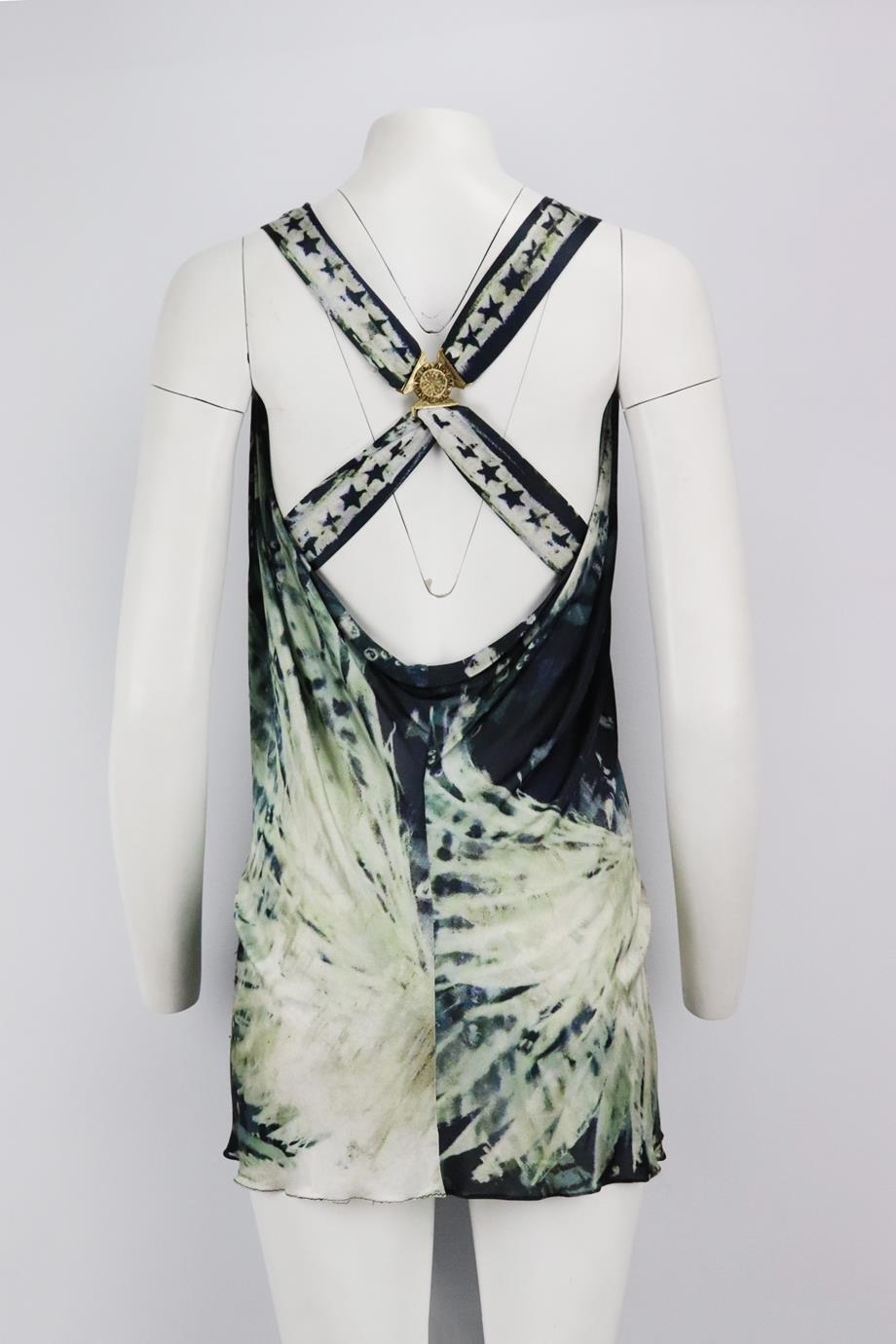 BALMAIN DRAPED PRINTED JERSEY MINI DRESS FR 36 UK… - image 4