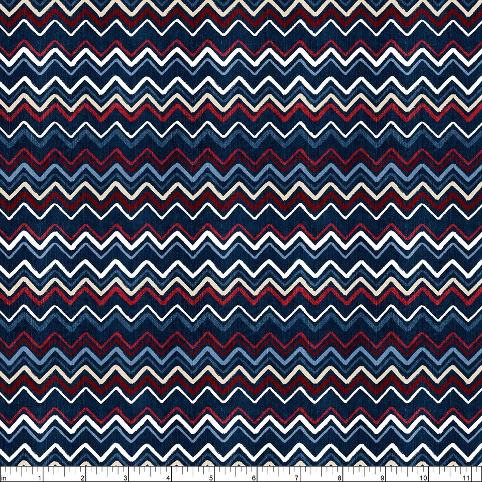 Impresiones Wilmington - Estrellas de Valor - Chevrons Allover - Azul marino, por comprar Foto 2 de 4