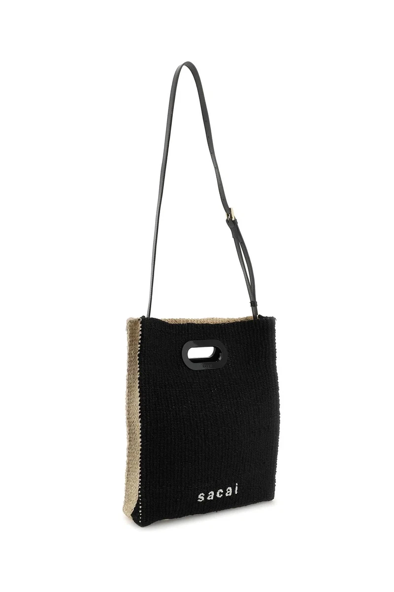 NEW Sacai abaka tote bag S065 02 BLACK NATURAL AUTHENTIC NWT | eBay