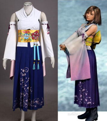 FF FF X-2 Final Fantasy X 10 Yuna Cosplay Costume Full Set Summoner Jewelry