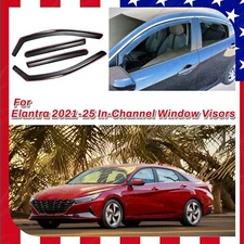 Fits Elantra 2021-2025 In-Channel  Window Rain Visors  Sun Guards Vent Deflector