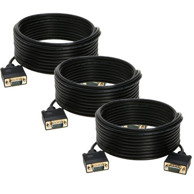 3 pcs 30ft SVGA VGA Cable Male to Male M/M Monitor Cord TV HDTV Full HD15 Laptop
