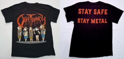 Obituary Band Stay Safe Stay Metal Black All Size Gift Fan Shirt AR884