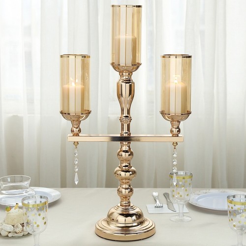 GOLD 23" tall Candelabra Candle Holder Wedding Home Centerpieces Party Supplies - Picture 5 of 6