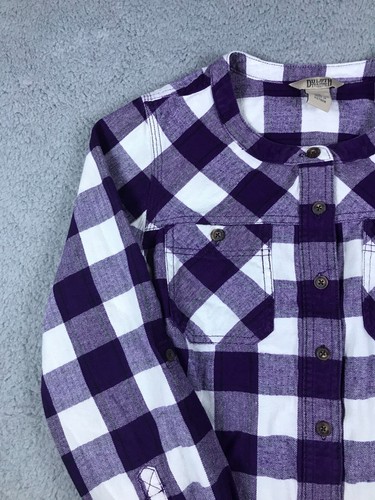 Duluth Trading Free Swingin' Tunika Damen XS kariert Knopfleiste Flanell Chevron - Bild 5 von 12