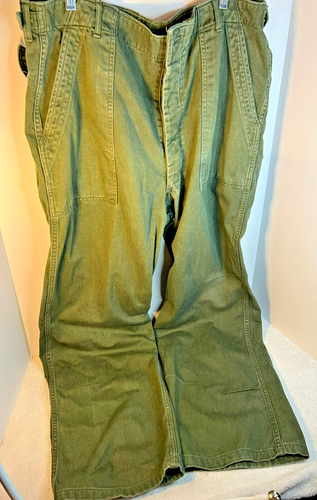 Vintage US AF OG-107 Mens 1949 Military Trousers Sateen Button Fly X-LG- Long