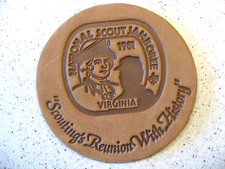 Boy Scouts of America BSA National Scout Jamboree 1981 Virginia Leather Coaster
