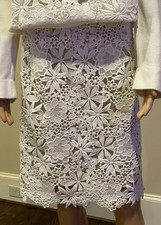 Oscar White Lace Skirt Cotton- Gorgeous 