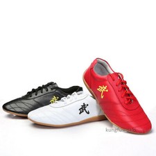 Scarpe Uomo Morbide Pelle di Mucca Kung Fu Tai Chi Scarpe Arti Marziali Wushu Sneakers