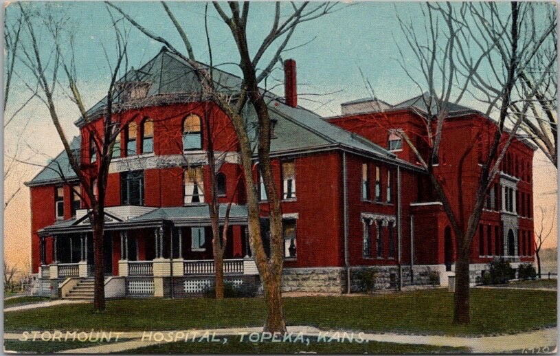 Vintage 1912 TOPEKA, Kansas Postcard STORMONT HOSPITAL Building