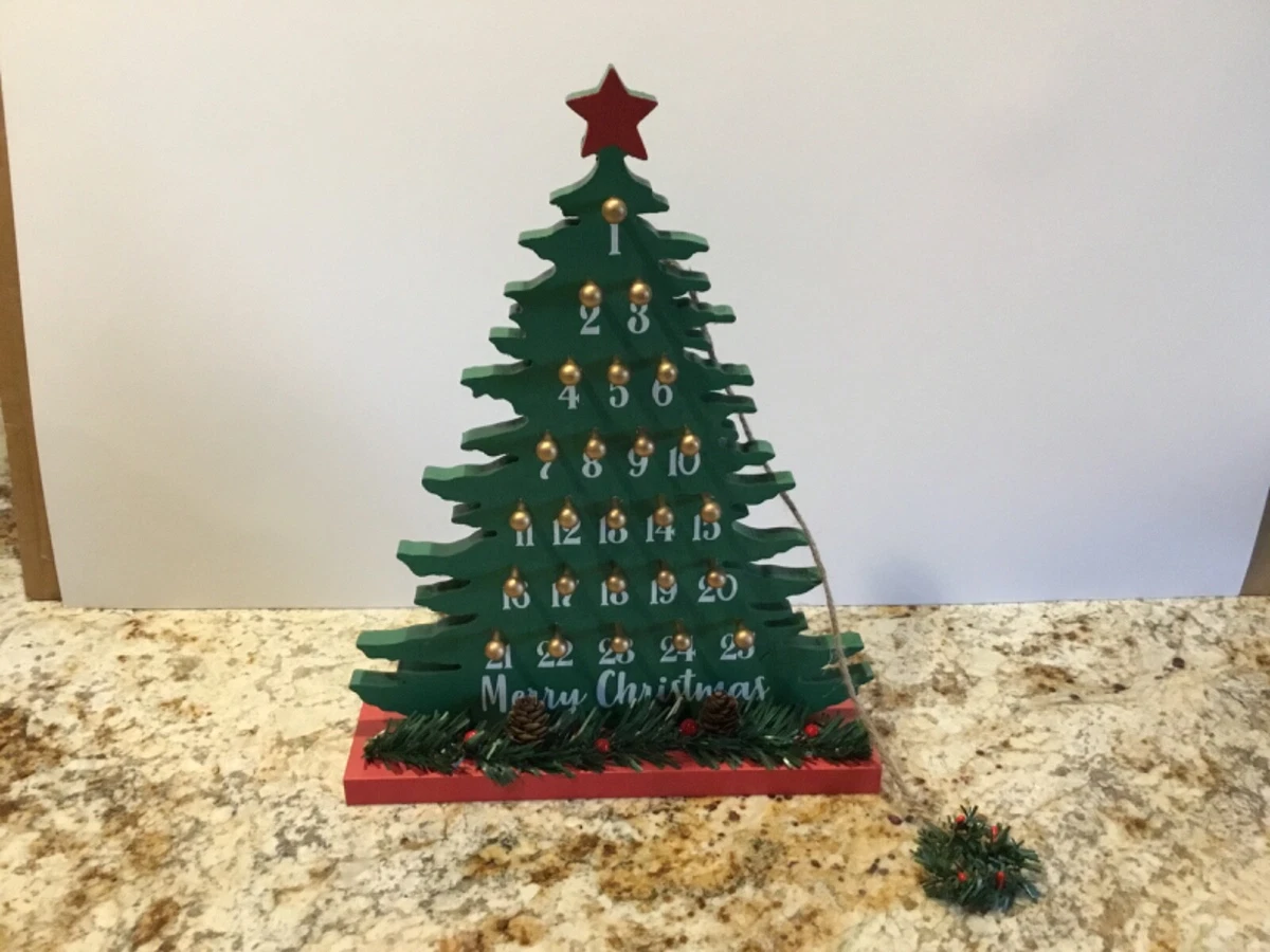 Ashland Tabletop Countdown Christmas Tree Advent Calendar with Wreath | eBay