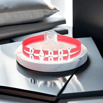 Rhinestone YES DADDY Personalized Letters Choker Necklaces Leather Women Collar
