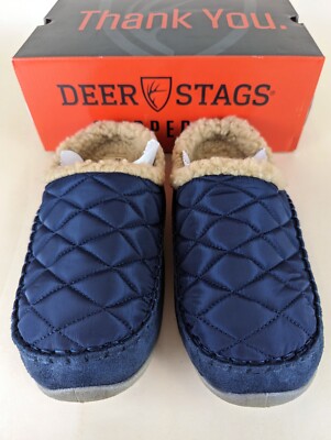 DEER STAGS Slipperooz Alma Slippers Men 7 M Blue Quilted  display picture 1