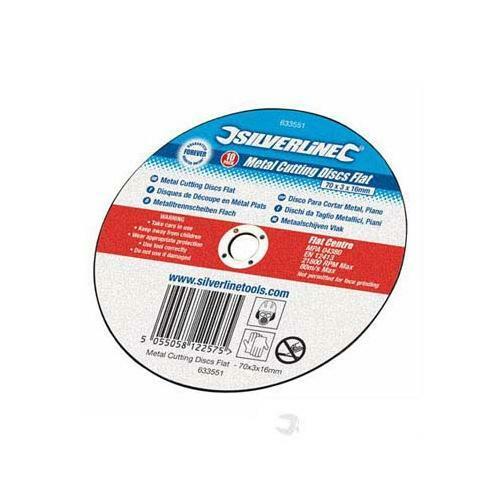Silverline 115mm Ultra 1mm Very Thin Flat Metal Cutting Discs 4.5" Angle Grinder