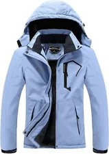 Moerdeng Women's Blue Waterproof Mountain Ski Winter Snow Coat Size Large NWOT
