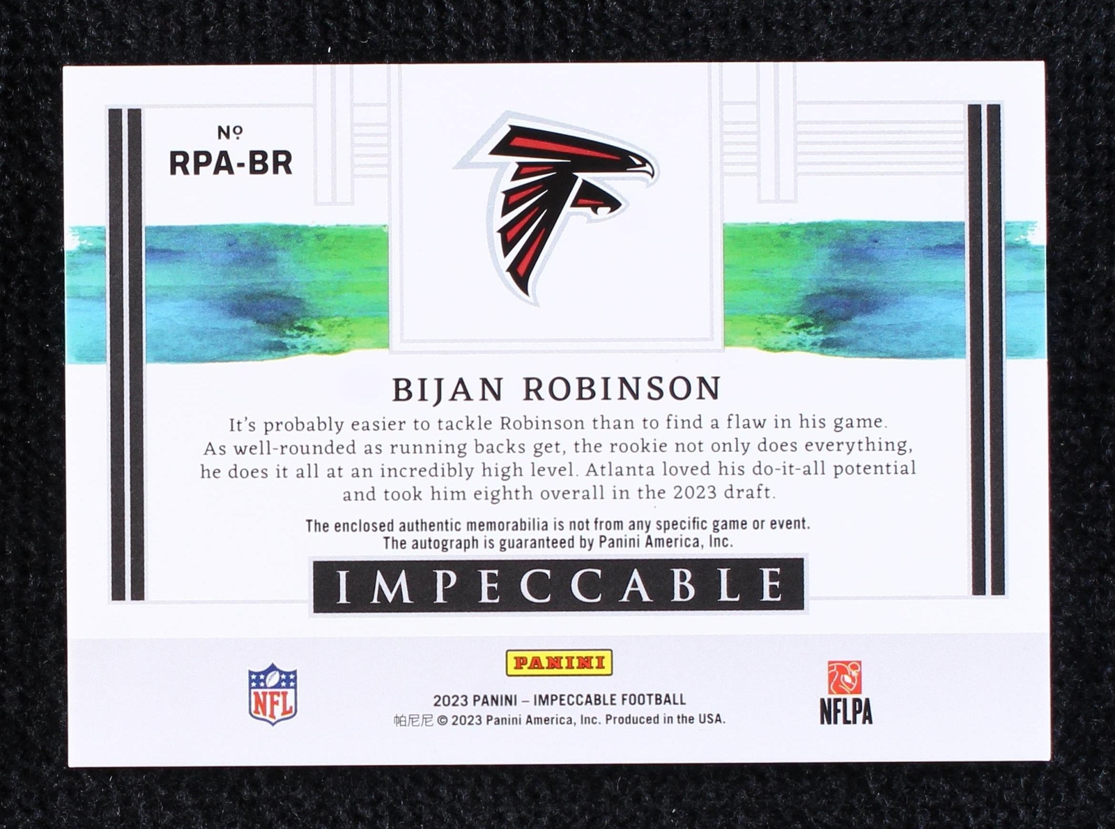 2023 Panini Impeccable Bijan Robinson #RPA-BR for sale | eBay