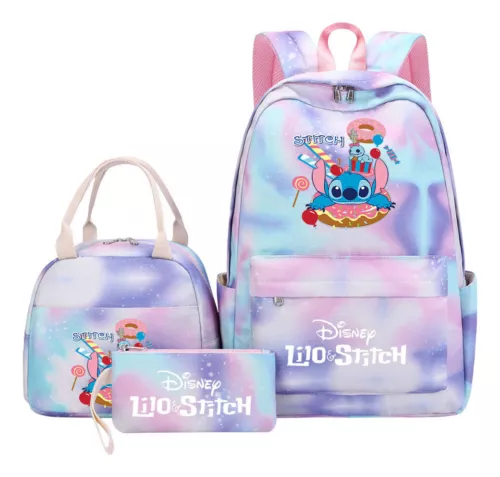 Lilo and Stitch Teenage Student Girls School Bag Three Piece Backpack Set - Picture 28 of 53