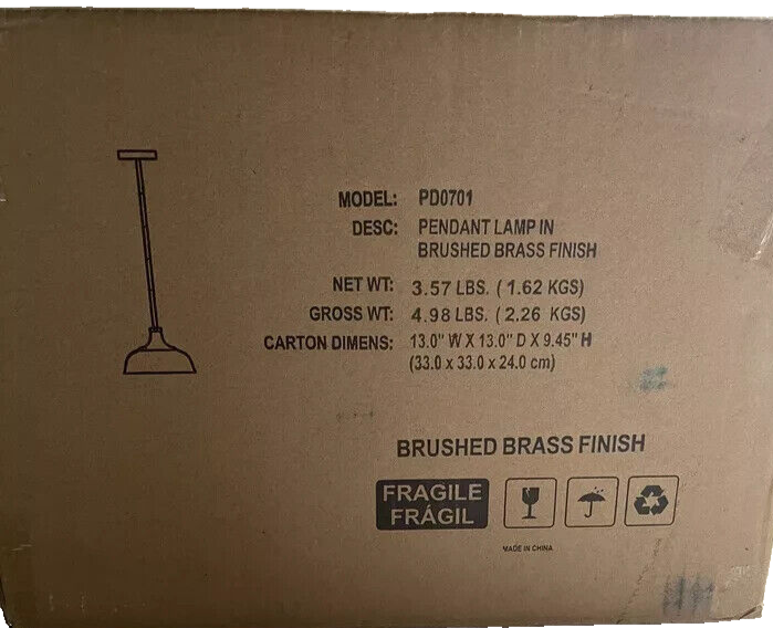 Meyer&Cross Mackenzie 1-Light Brass Metal Pendant - PD0701