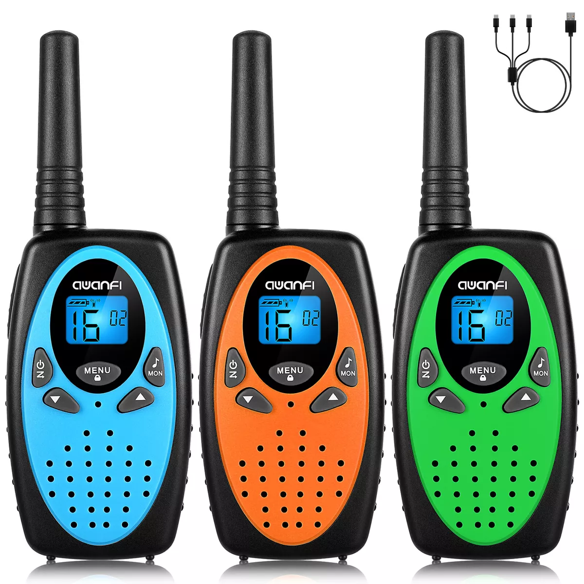 Walkie Talkie Kids, Rechargeable 2 Way Radio Walky Talky 3 Pack