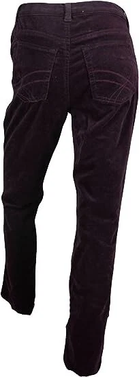 Pantalón Corto 26W Plus Gloria Vanderbilt Amanda Calce Clásico Pana Cónico Ciruela Foto 3 de 4