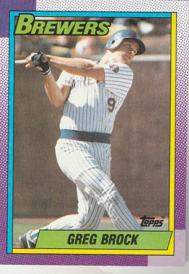 FREE SHIPPING-MINT-1990 Topps #139 Greg Brock Brewers PLUS BONUS CARDS