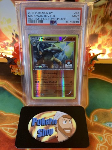 2015 Pokemon XY Breakthrough Marowak 78/162 Pokemon League 2nd Place - PSA 9
