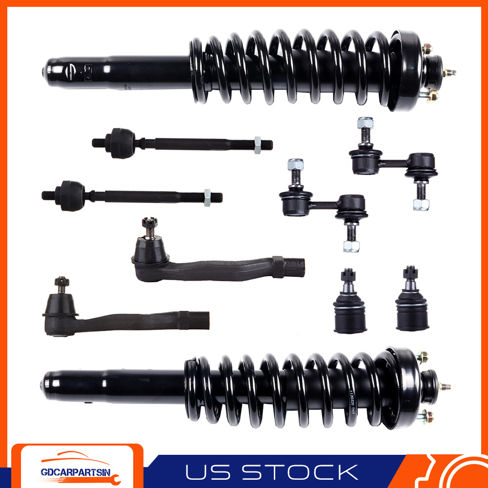 1997-2001 Honda CR-V 10pc Front Suspension Kit with Struts Tie Rods Ball Joints Sway Bar