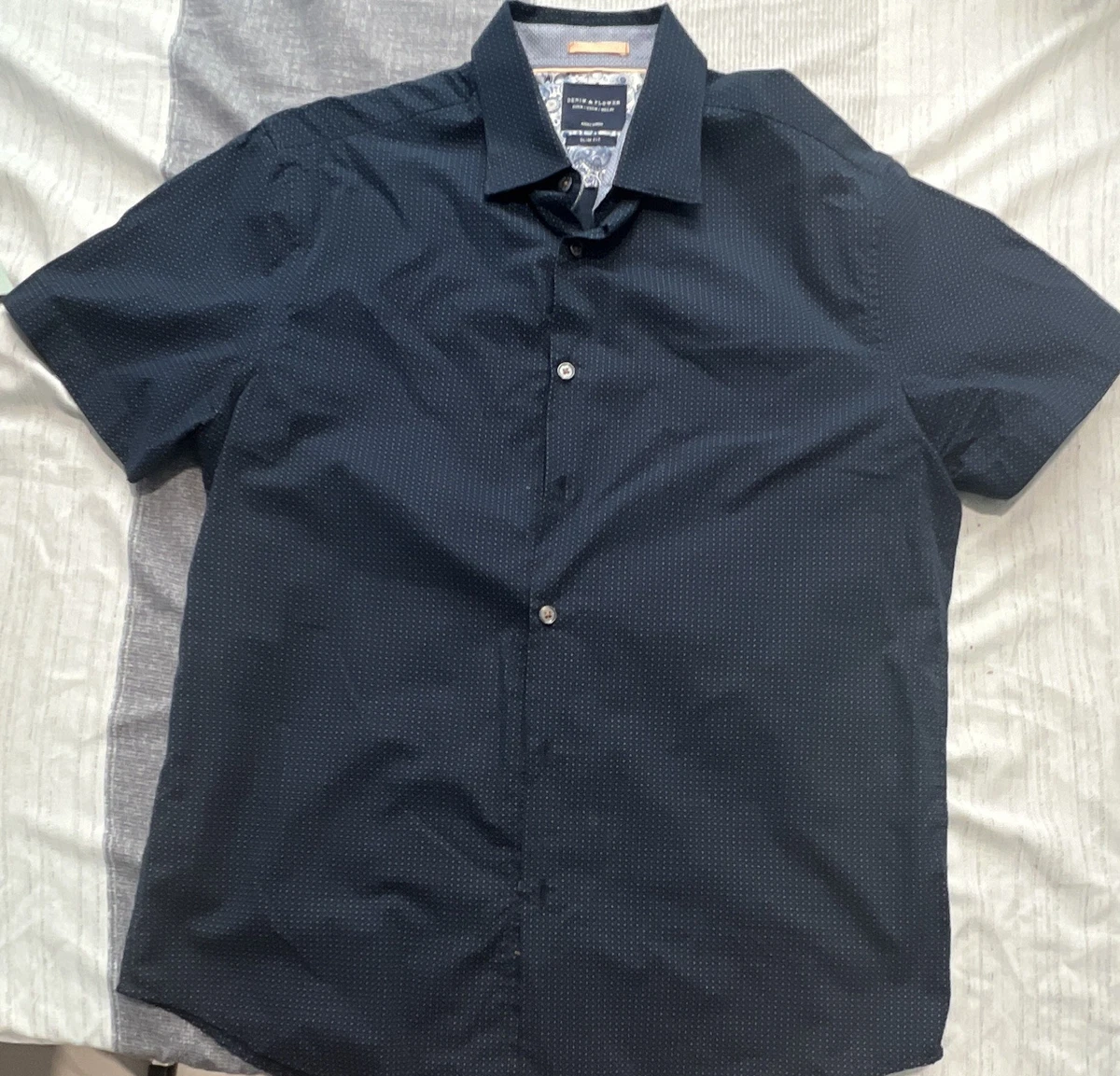 Polka Dot Short Sleeve Button-Up Casual Button-Down Shirts for Men