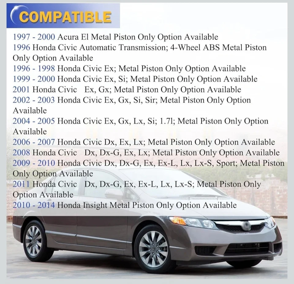 Par de pinzas de freno delanteras con soporte para Honda Civic 1996-2011 Insight Acura EL Foto 4 de 4