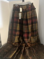 Rare Vintage NWT Ralph Lauren Blue Label Paisley Plaid Miniskirt  Sz 6