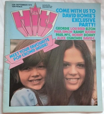 Hit Hit! Magazine #16 The Sweet Slade Alice Cooper Elton David Bowie Cassidy - Image 1 of 4