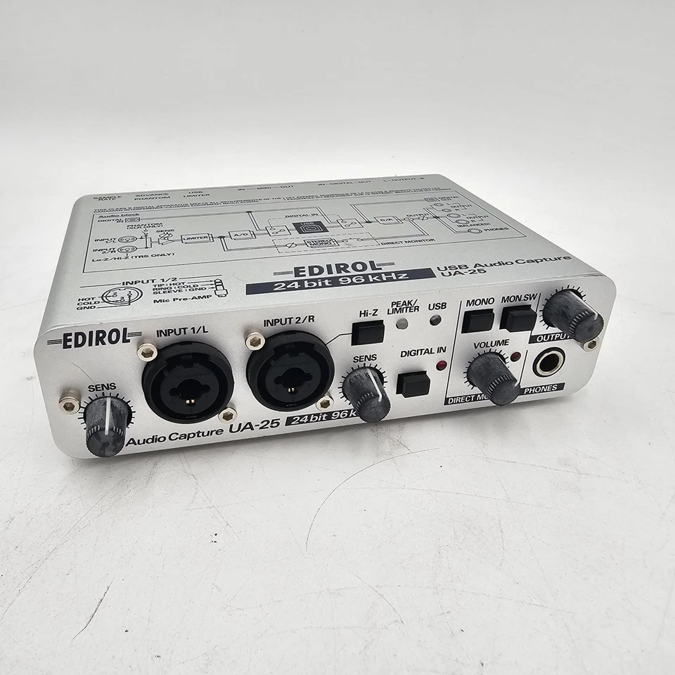 Roland Edirol UA-25 USB Audio Capture MIDI Interface 24Bit / 96kHz Tested - Image 3 of 4