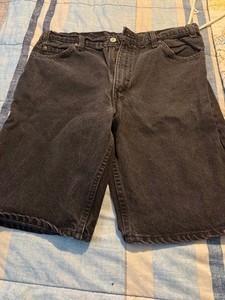 Levis 550 Shorts Mens  Black Relaxed Orange Tab Shorts Faded  36  X 10
