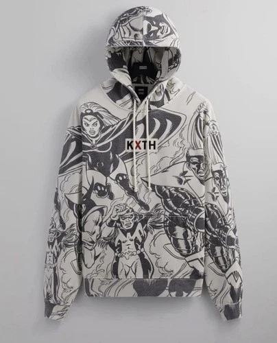 Kith x Marvel X-Men Assemble Vintage Hoodie Waffle Brand New Size XL