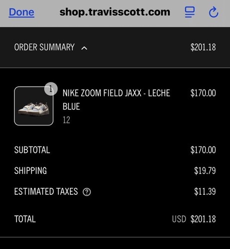 Travis Scott x Nike Zoom Field Jaxx Leche Blu Uomo Taglia 12 Cactus Jack - Foto 4 di 5