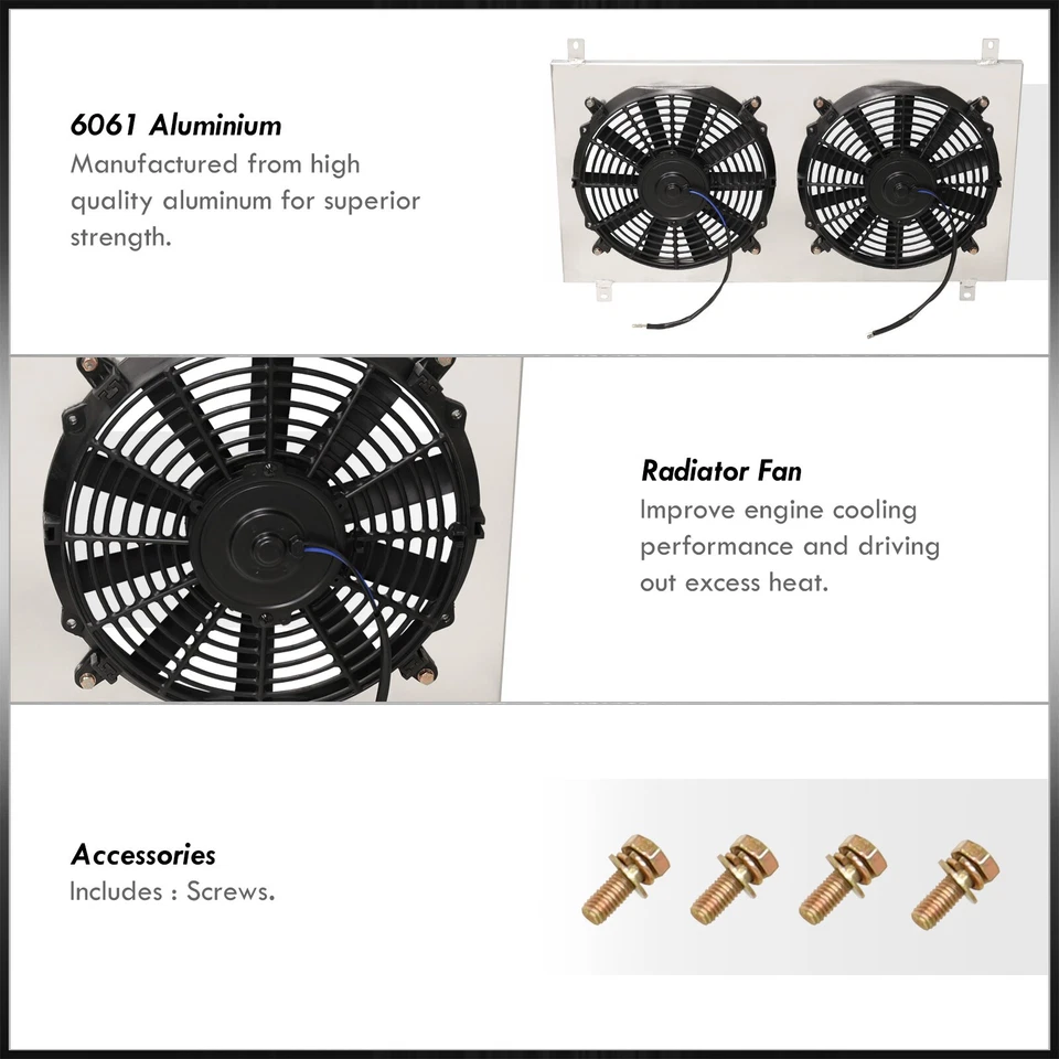 12" Performance Aluminum Radiator Fan Shroud For 1991-1999 Dodge Stealth 3000GT Foto 2 de 4