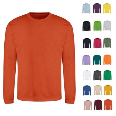 AWDis Mens Crew Neck Sweatshirt Plain Pullover Jumper Warm Casual Sweat Top
