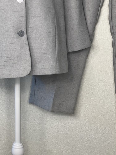 Alfred Dunner Gray 2 Pc Suit Sz 14 Pants & Jacket Shoulder Pads - Picture 6 of 15