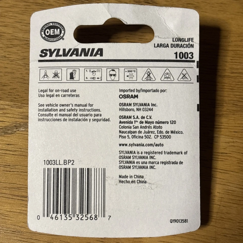 Trunk or Cargo Area Light-SYLVANIA Long Life Blister Pack TWIN CARQUEST - Image 2 of 2