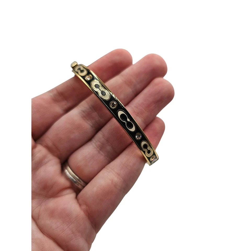 Brazalete Brazalete Coach Negro y Crema Signature Esmalte NUEVO Foto 3 de 4
