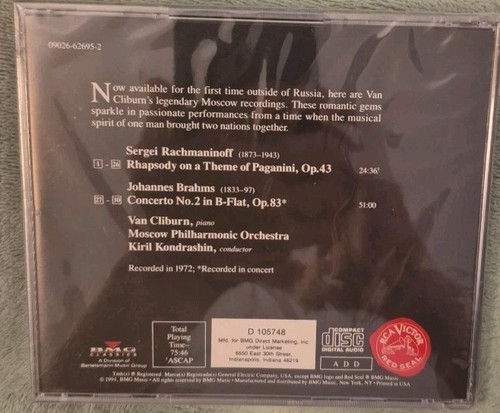 VAN CLIBURN IN MOSCOW RCA Victor Red Seal Recorded In Concert 1972 NEW Sealed - Picture 2 of 2