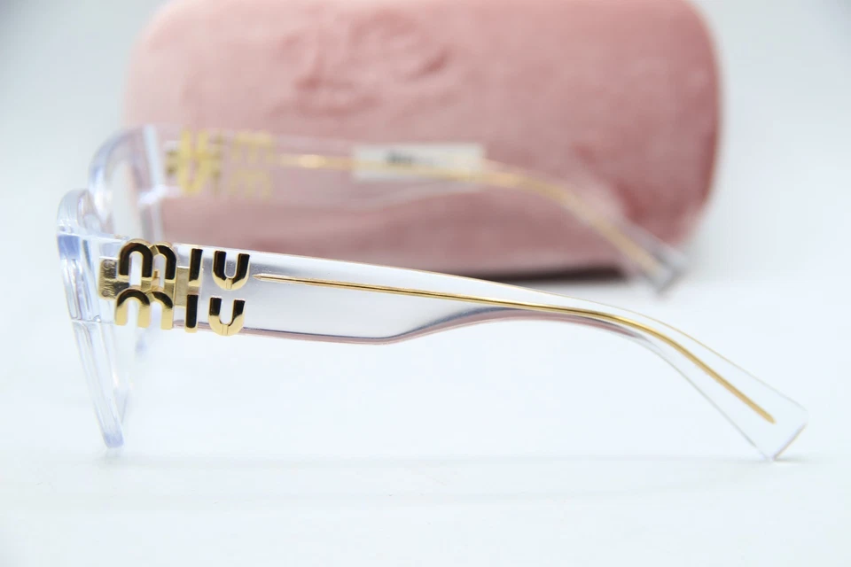 NEW MIU MIU VMU 04U 2AZ-1O1 CLEAR GOLD AUTHENTIC FRAMES EYEGLASSES 52-19 - Image 3 of 4