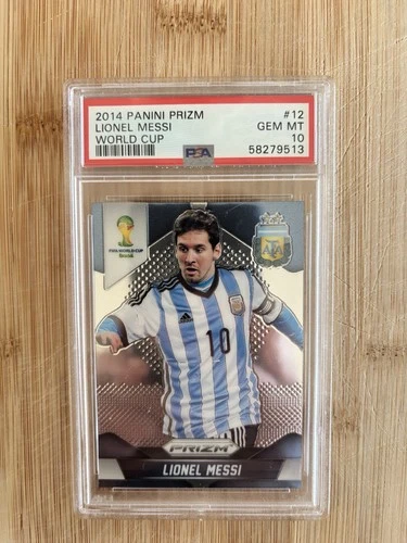 2014 Panini Prizm FIFA World Cup Brazil LIONEL MESSI Base Argentina #12 PSA 10