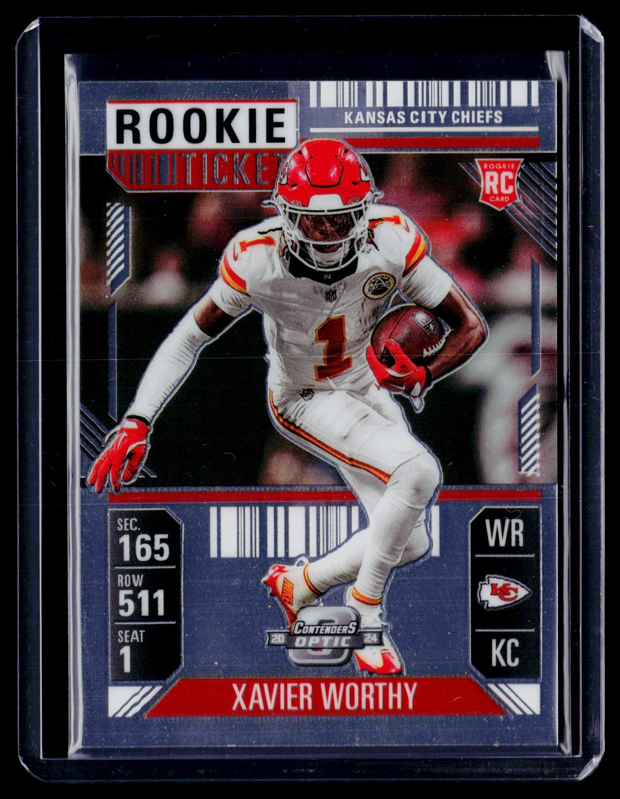 2024 Panini Contenders Optic #100 Xavier Worthy Rookie Ticket