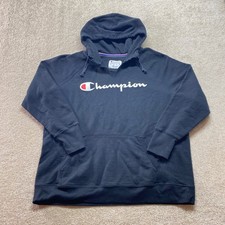 Champion Authentic Athleticwear Sweatshirt Womens 2X Black Hoodie Logo